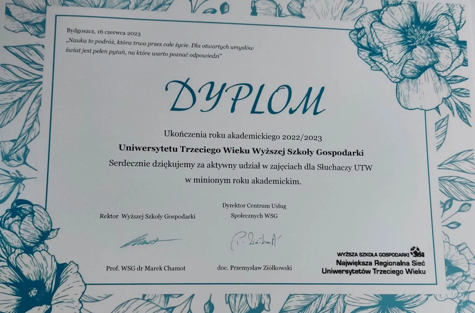 Uniwersytet Trzeciego Wieku zakończył naukę